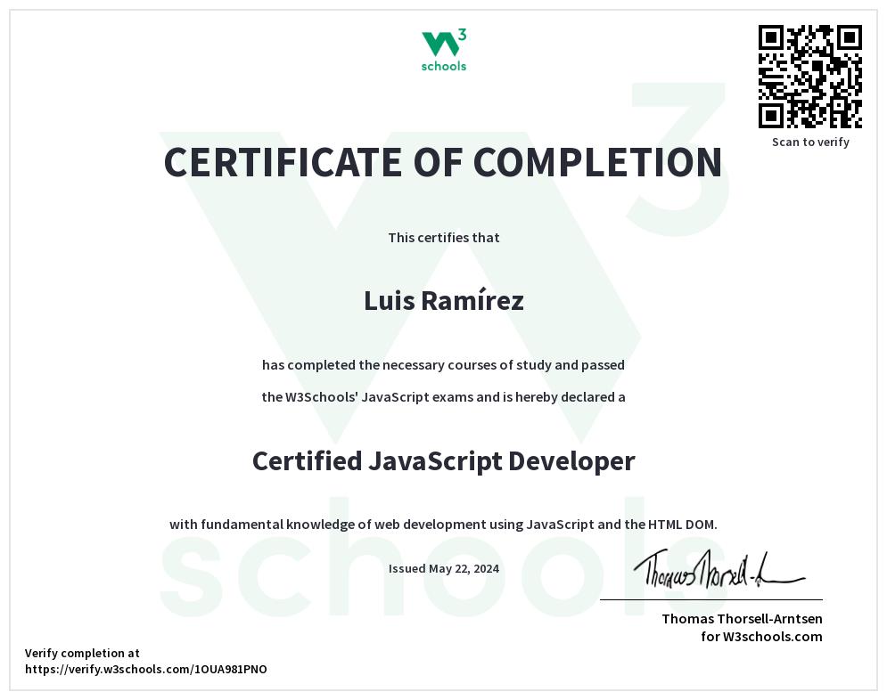 Certified Javascript Developer